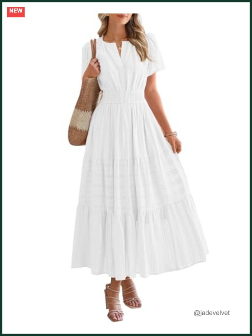 Womens Summer Maxi Dress Short Sleeve V Neck Tiered Boho Casual
